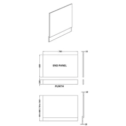 Erin 800mm Straight End Bath Panel