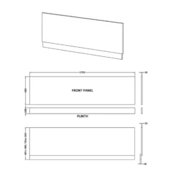 Erin 1800mm Straight Front Bath Panel