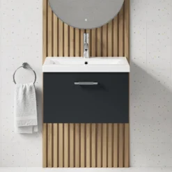 Erin 600mm Wall Mounted 1 Drawer Vanity Unit & Basin