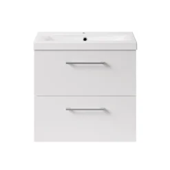 Erin 600mm Wall Mounted 2 Drawer Vanity Unit & Basin