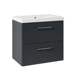 Erin 600mm Wall Mounted 2 Drawer Vanity Unit & Basin