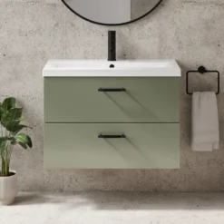 Erin 800mm Wall Mounted 2 Drawer Vanity Unit & Basin
