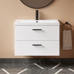 Erin 800mm Wall Mounted 2 Drawer Vanity Unit & Basin