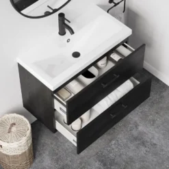 Erin 800mm Wall Mounted 2 Drawer Vanity Unit & Basin