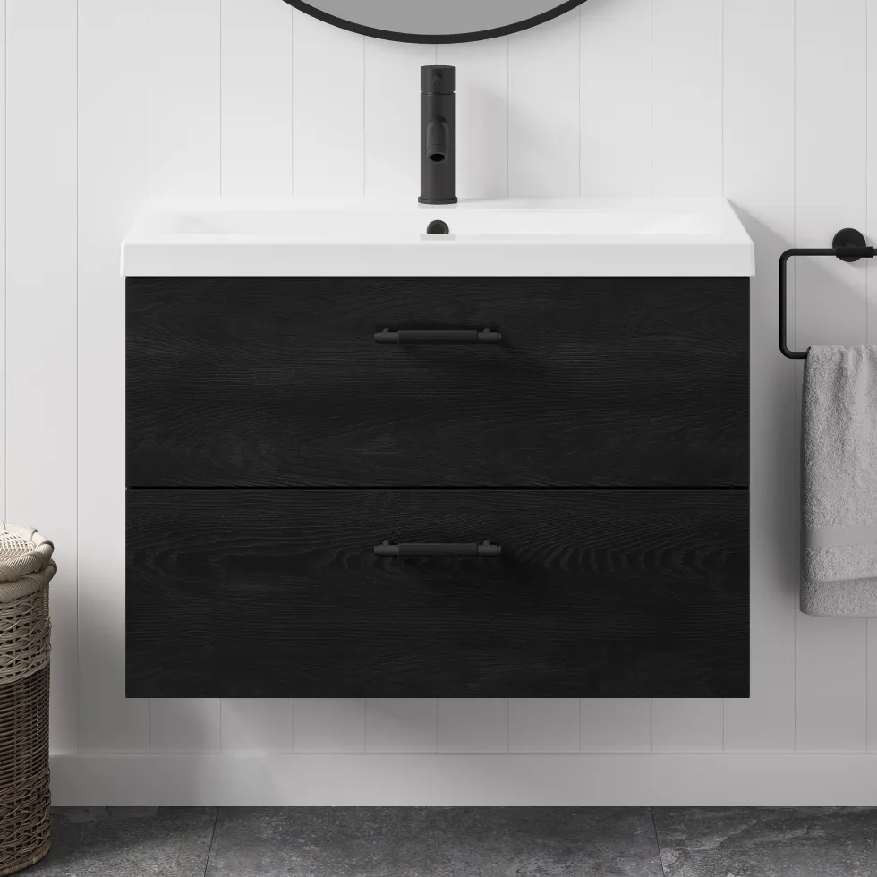 Erin 800mm Wall Mounted 2 Drawer Vanity Unit & Basin