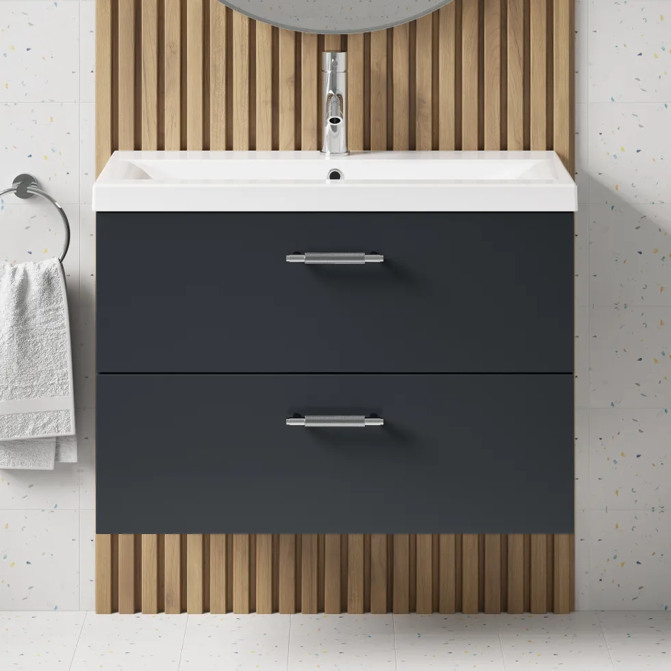Erin 800mm Wall Mounted 2 Drawer Vanity Unit & Basin