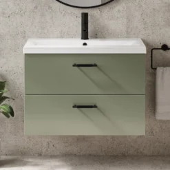 Erin 800mm Wall Mounted 2 Drawer Vanity Unit & Basin