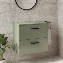 Erin 600mm Wall Mounted 2 Drawer Vanity Unit & Countertop
