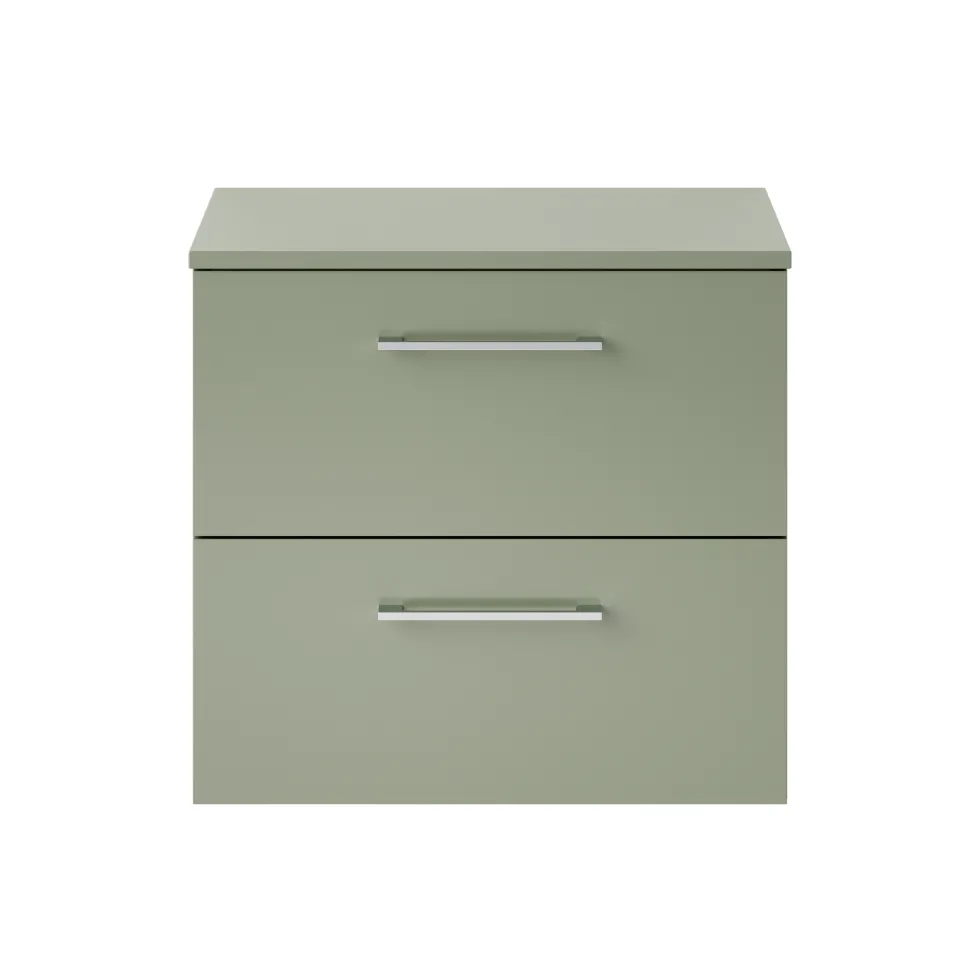Erin 600mm Wall Mounted 2 Drawer Vanity Unit & Countertop