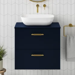 Erin 600mm Wall Mounted 2 Drawer Vanity Unit & Countertop