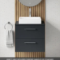 Erin 600mm Wall Mounted 2 Drawer Vanity Unit & Countertop