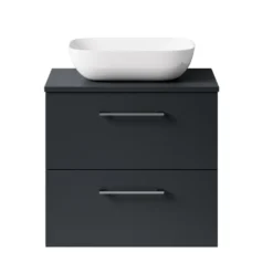 Erin 600mm Wall Mounted 2 Drawer Vanity Unit & Countertop