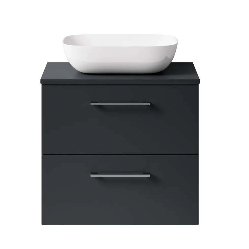 Erin 600mm Wall Mounted 2 Drawer Vanity Unit & Countertop