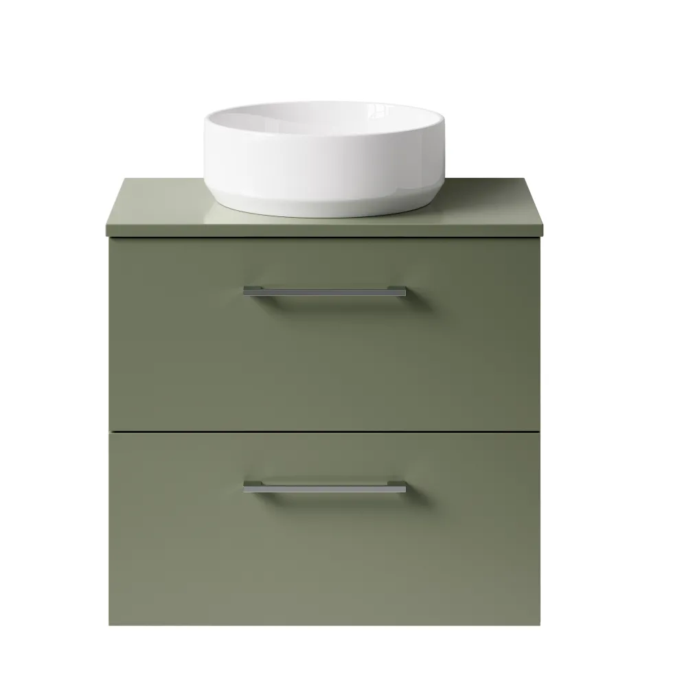 Erin 600mm Wall Mounted 2 Drawer Vanity Unit & Countertop