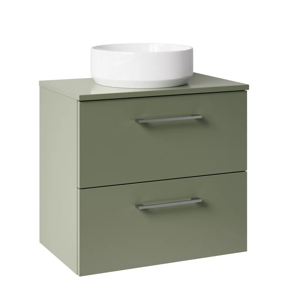Erin 600mm Wall Mounted 2 Drawer Vanity Unit & Countertop
