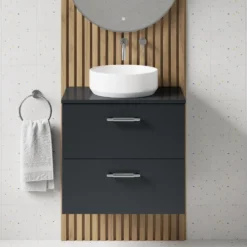 Erin 600mm Wall Mounted 2 Drawer Vanity Unit & Countertop