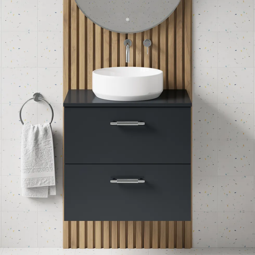 Erin 600mm Wall Mounted 2 Drawer Vanity Unit & Countertop