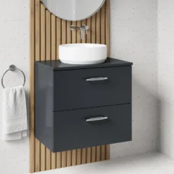 Erin 600mm Wall Mounted 2 Drawer Vanity Unit & Countertop