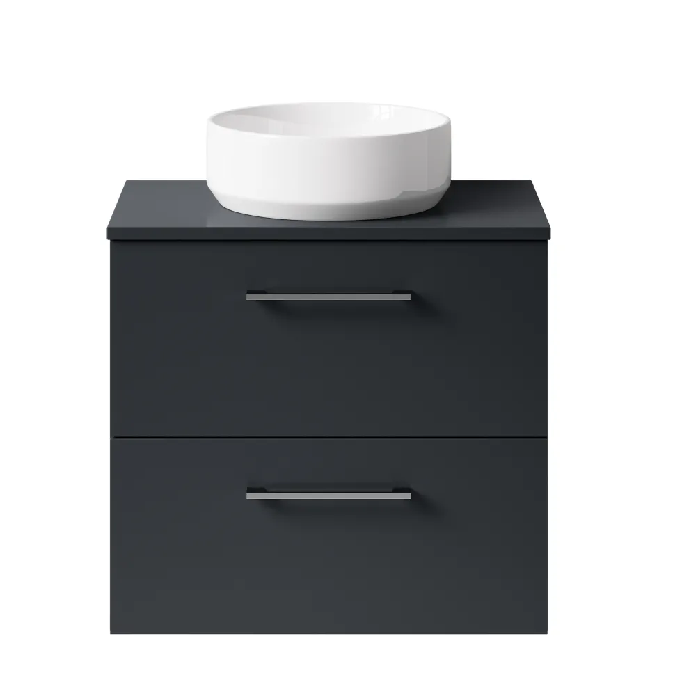 Erin 600mm Wall Mounted 2 Drawer Vanity Unit & Countertop
