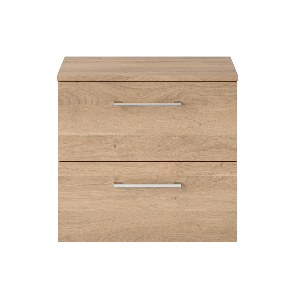 Erin 600mm Wall Mounted 2 Drawer Vanity Unit & Countertop