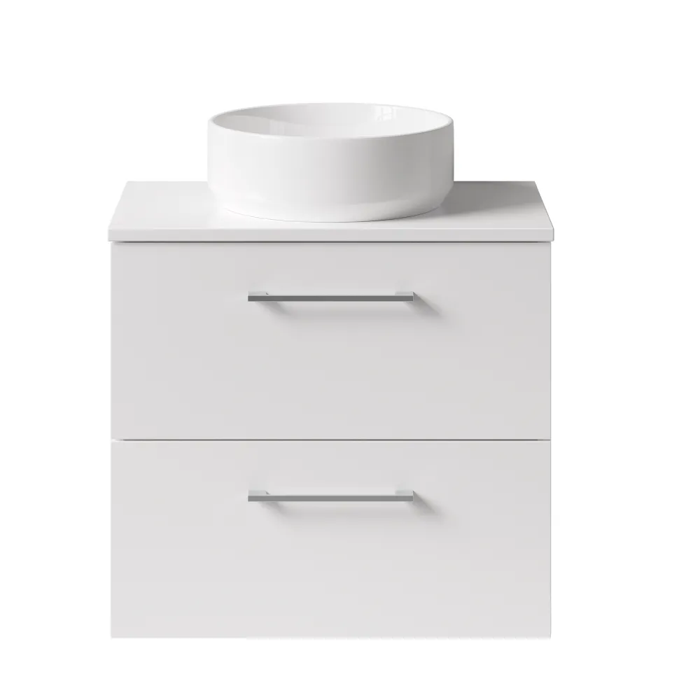 Erin 600mm Wall Mounted 2 Drawer Vanity Unit & Countertop