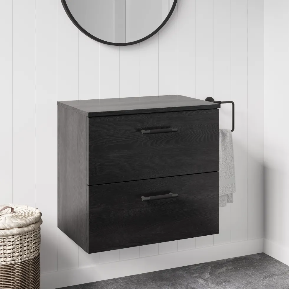 Erin 600mm Wall Mounted 2 Drawer Vanity Unit & Countertop