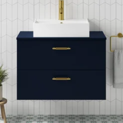 Erin 800mm Wall Mounted 2 Drawer Vanity Unit & Countertop