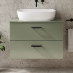 Erin 800mm Wall Mounted 2 Drawer Vanity Unit & Countertop