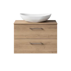 Erin 800mm Wall Mounted 2 Drawer Vanity Unit & Countertop