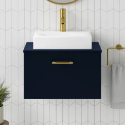 Erin 600mm Wall Mounted 1 Drawer Vanity Unit & Countertop