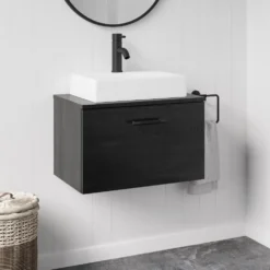 Erin 600mm Wall Mounted 1 Drawer Vanity Unit & Countertop
