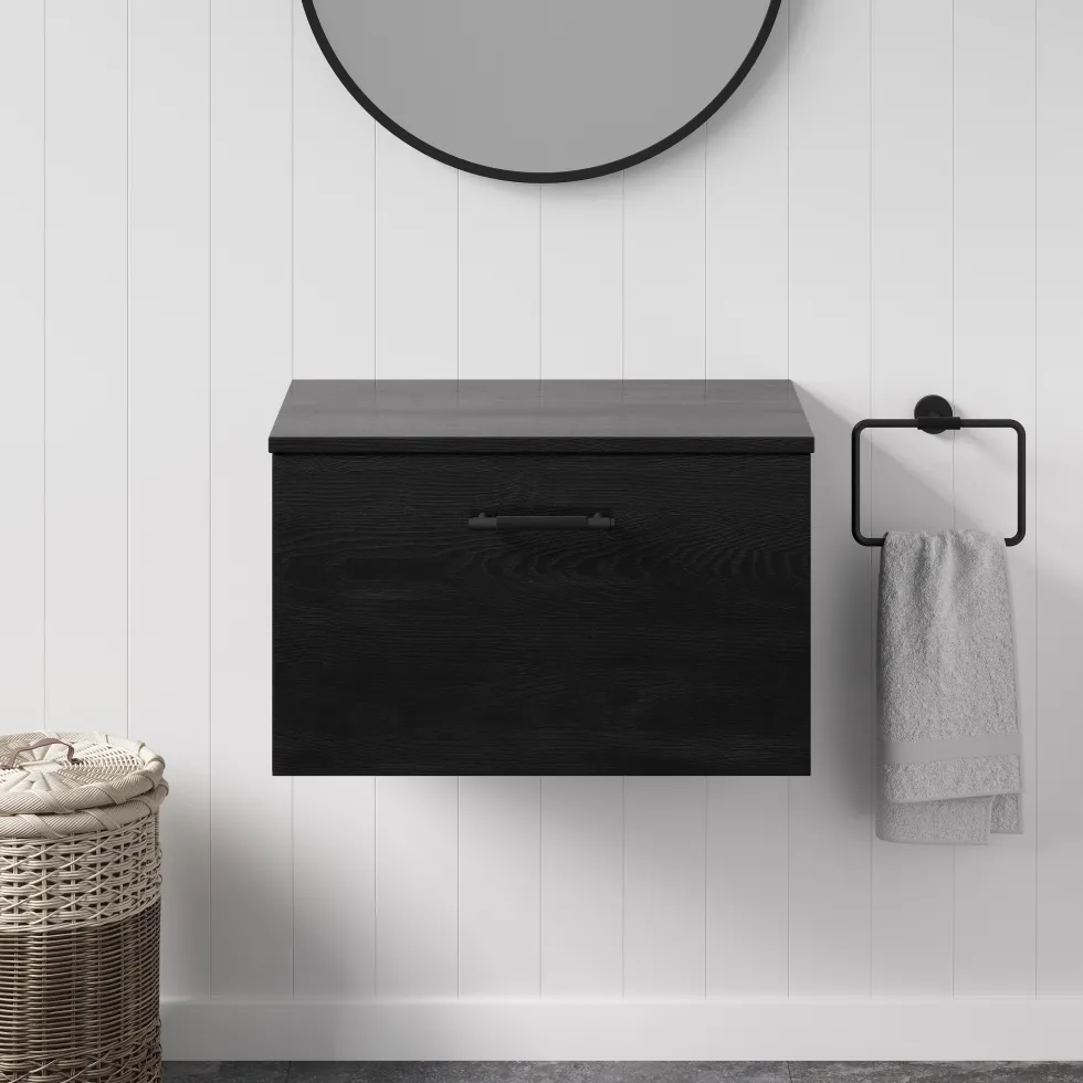 Erin 600mm Wall Mounted 1 Drawer Vanity Unit & Countertop