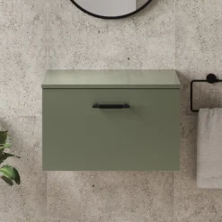 Erin 600mm Wall Mounted 1 Drawer Vanity Unit & Countertop