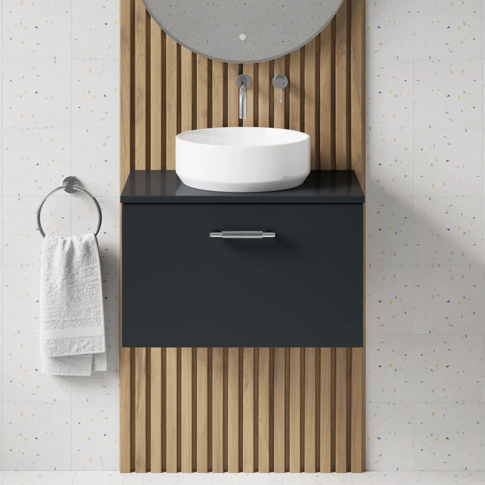 Erin 600mm Wall Mounted 1 Drawer Vanity Unit & Countertop