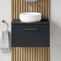 Erin 600mm Wall Mounted 1 Drawer Vanity Unit & Countertop