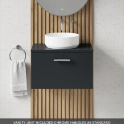 Erin 600mm Wall Mounted 1 Drawer Vanity Unit & Countertop