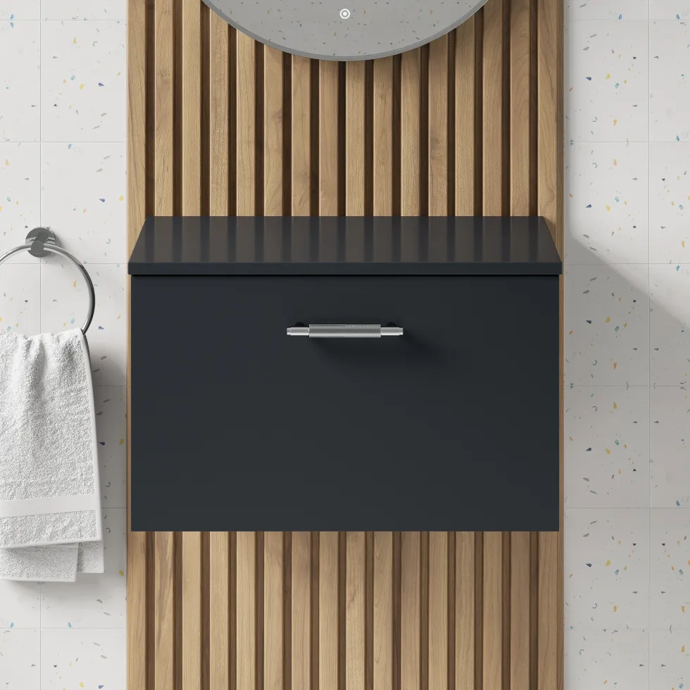 Erin 600mm Wall Mounted 1 Drawer Vanity Unit & Countertop