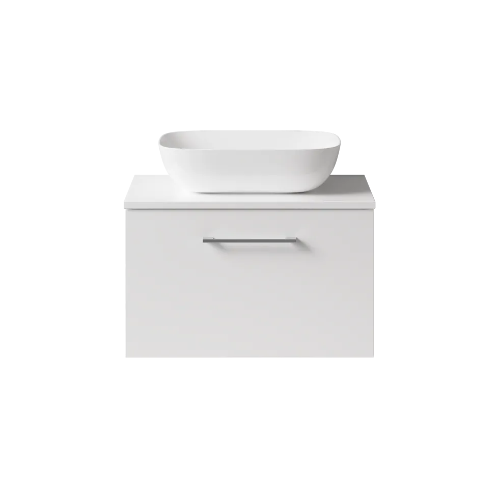 Erin 600mm Wall Mounted 1 Drawer Vanity Unit & Countertop