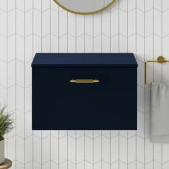 Erin 600mm Wall Mounted 1 Drawer Vanity Unit & Countertop