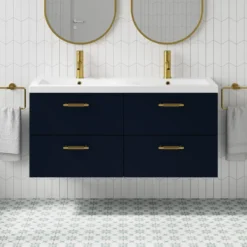 Erin 1200mm Wall Mounted 4 Drawer Vanity Unit & Double Basin
