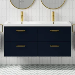 Erin 1200mm Wall Mounted 4 Drawer Vanity Unit & Double Basin