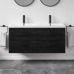 Erin 1200mm Wall Mounted 4 Drawer Vanity Unit & Double Basin