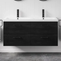 Erin 1200mm Wall Mounted 4 Drawer Vanity Unit & Double Basin