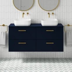 Erin 1200mm Wall Mounted 4 Drawer Vanity Unit & Double Countertop