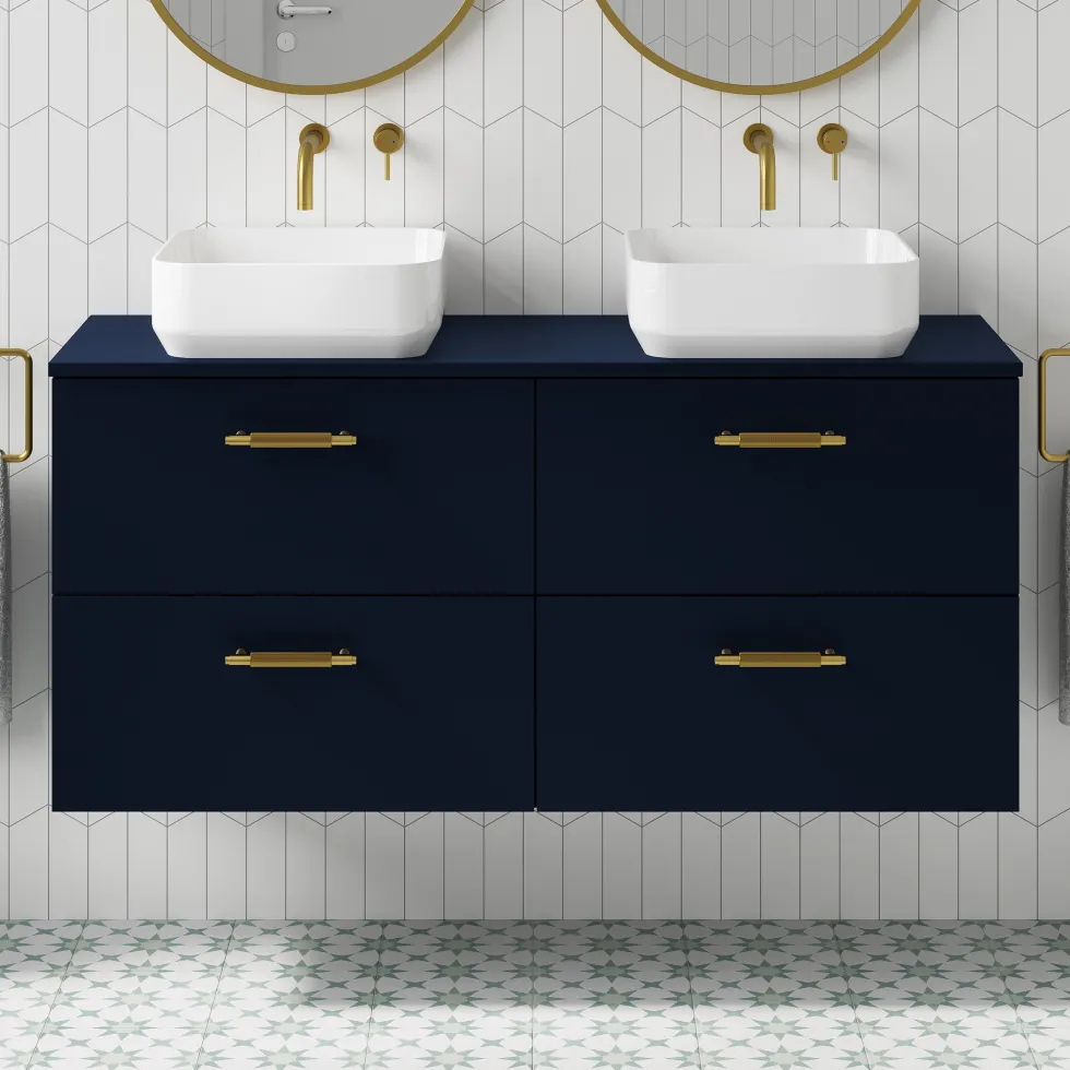 Erin 1200mm Wall Mounted 4 Drawer Vanity Unit & Double Countertop