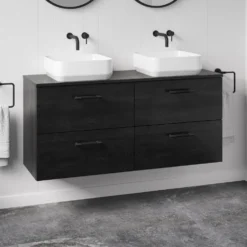 Erin 1200mm Wall Mounted 4 Drawer Vanity Unit & Double Countertop