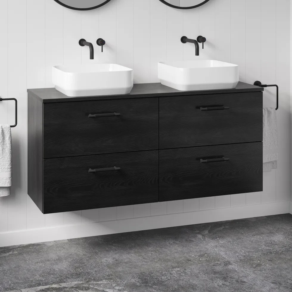 Erin 1200mm Wall Mounted 4 Drawer Vanity Unit & Double Countertop