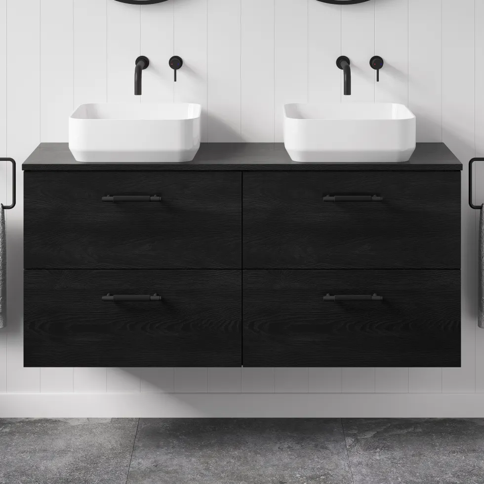 Erin 1200mm Wall Mounted 4 Drawer Vanity Unit & Double Countertop