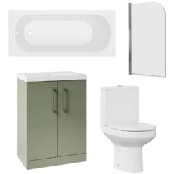 Erin Reinforced Shower Bath Suite with Rimless Toilet