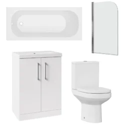 Erin Reinforced Shower Bath Suite with Rimless Toilet
